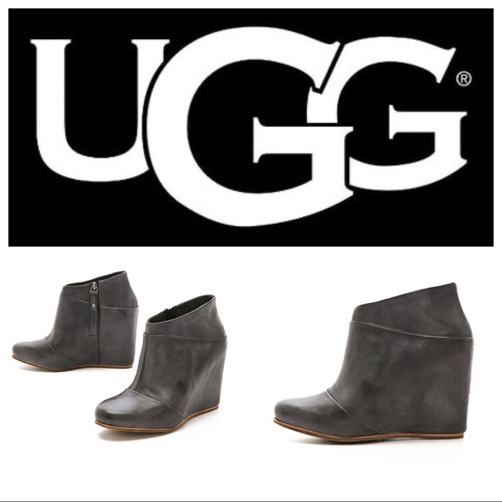 UGG Australia Carmine Wedge Leather Boot black 8